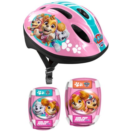Paw Patrol Pink súprava prilba + chrániče pre deti