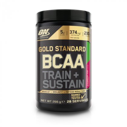 Optimum Nutrition Gold Standard BCAA Train Sustain jahoda kiwi