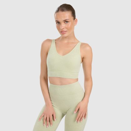 Dámska podprsenka na jogu a pilates so strednou oporou - zelená