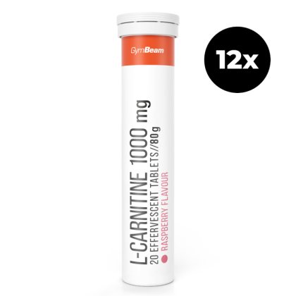 GymBeam L-Karnitín 1000 mg šumivý 12 x 20 tab malina