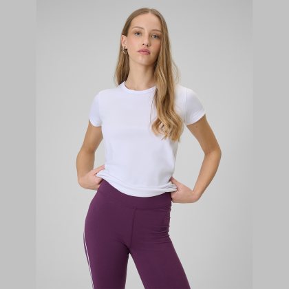 T-shirt slim hladký dámsky - biely
