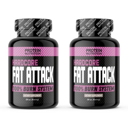1+1 Zadarmo: Hardcore Fat Attack - Protein Nutrition 100 kaps. + 100 kaps.