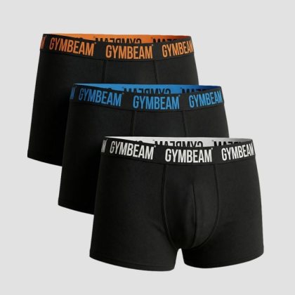 GymBeam Pánske boxerky FIT Trunks 3Pack Black XXL