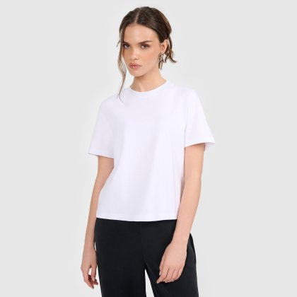 T-shirt regular hladký dámsky - biely
