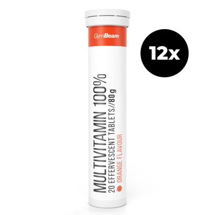 GymBeam Multivitamín 100% šumivý 12 x 20 tab pomaranč