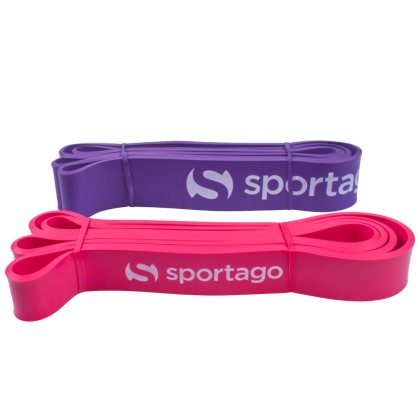 Posilňovacie gumy Sportago Pase - sada na zhyby - černá + fialová