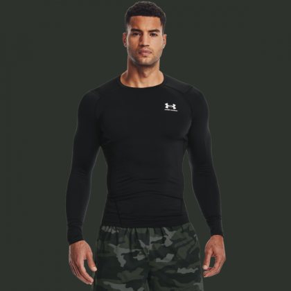Under Armour Kompresné tričko HG Armour Comp LS Black M