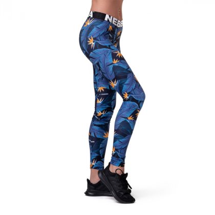 NEBBIA Dámske legíny Mid Waist Ocean Power Blue XS