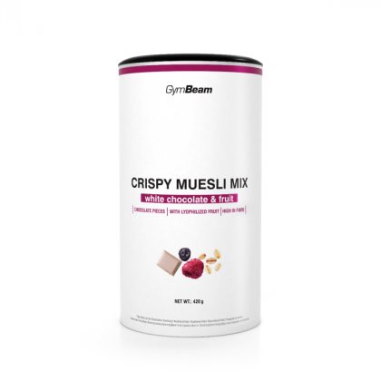GymBeam Crispy Muesli Mix biela čokoláda ovocie