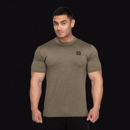 Better Bodies Essex Stripe Tee Washed Green Melange M