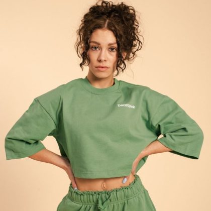 BeastPink Dámske tričko Cropped Serenity Olivine MM