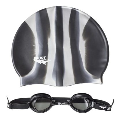 Detské plavecké okuliare SPURT ZEBRA 1100 s čiapkou
