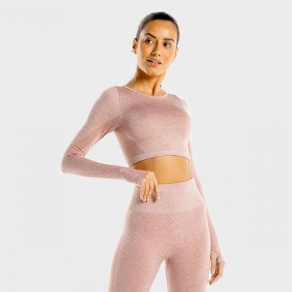 SQUATWOLF Športový Top Marl Seamless Crop Top Rose Gold M