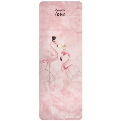 Prémiová semišová podložka na jogu Sportago 185x68x0,15 cm - Plameniaková Láska