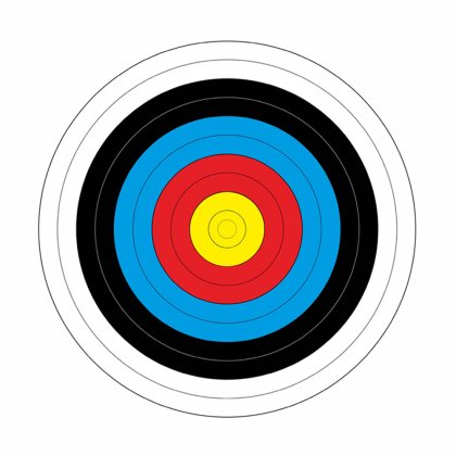 Yate Papierový terč Yate priemer 40 cm 10 ks
