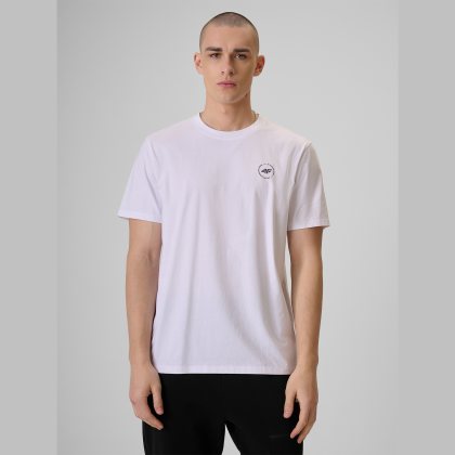T-shirt relaxed s potlačou pánsky - biely