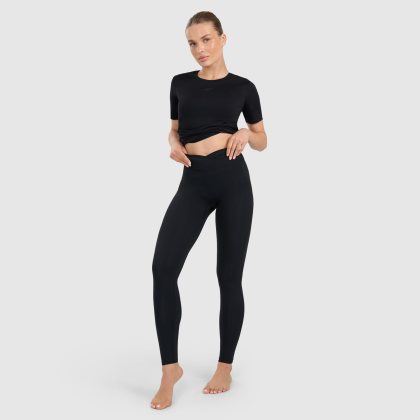 Rýchloschnúce dámske legíny na jogu a pilates - čierne