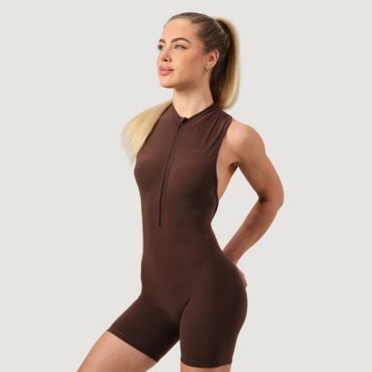 GymBeam Dámsky overal Zip-Up NEO Mocha XL