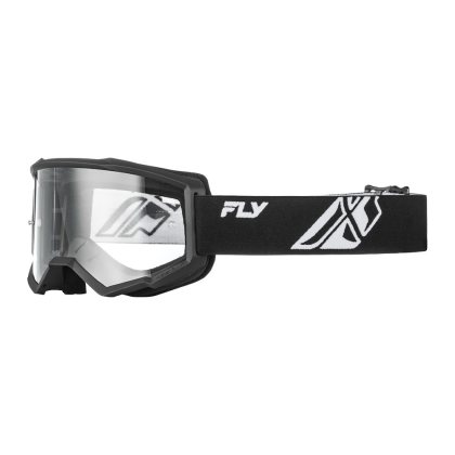 Fly Racing Focus Youth čierna/biela, číre plexi