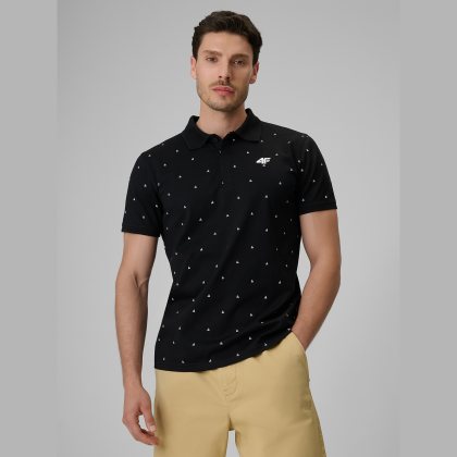 Polo tričko regular pánske - čierne