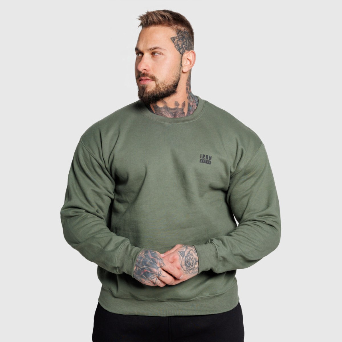 Pánska mikina Iron Aesthetics Blackout, zelená · záber 5