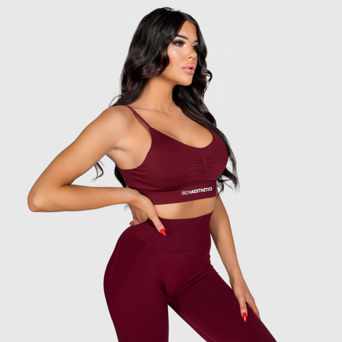 Športová podprsenka Iron Aesthetics Inspire, bordová · záber 5
