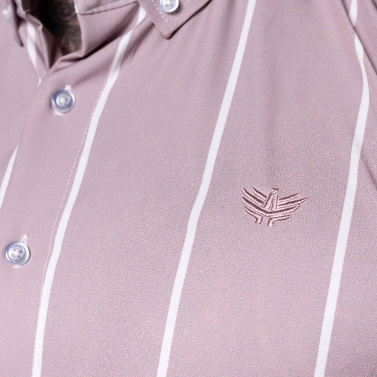Strečová košeľa Iron Aesthetics Short Stripe, svetlofialová · záber 5