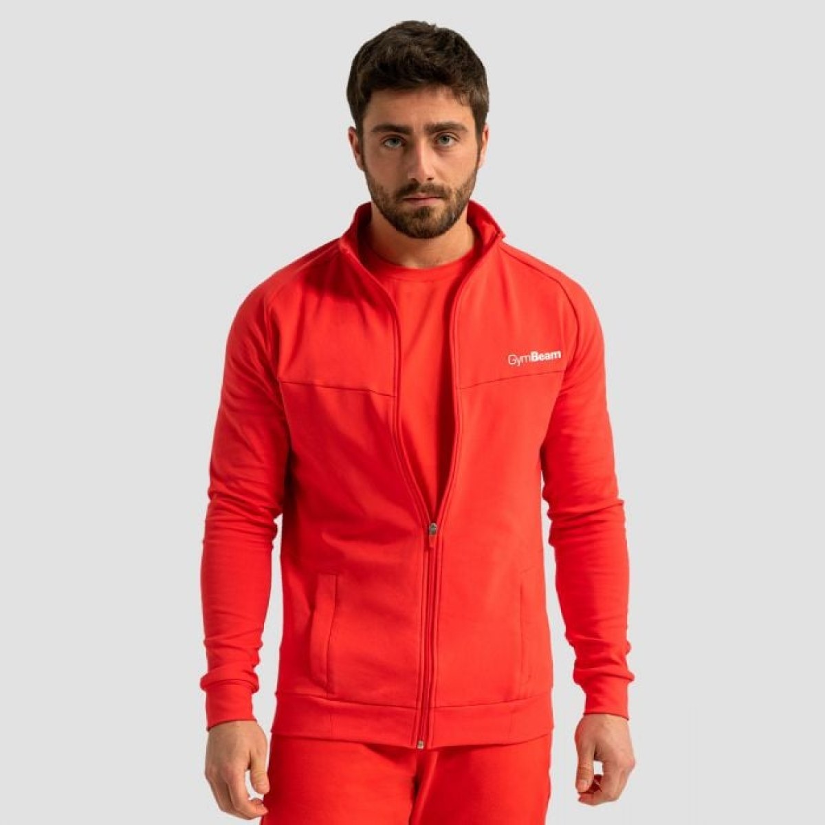 GymBeam Mikina so zipsom Limitless Hot Red MM · záber 1