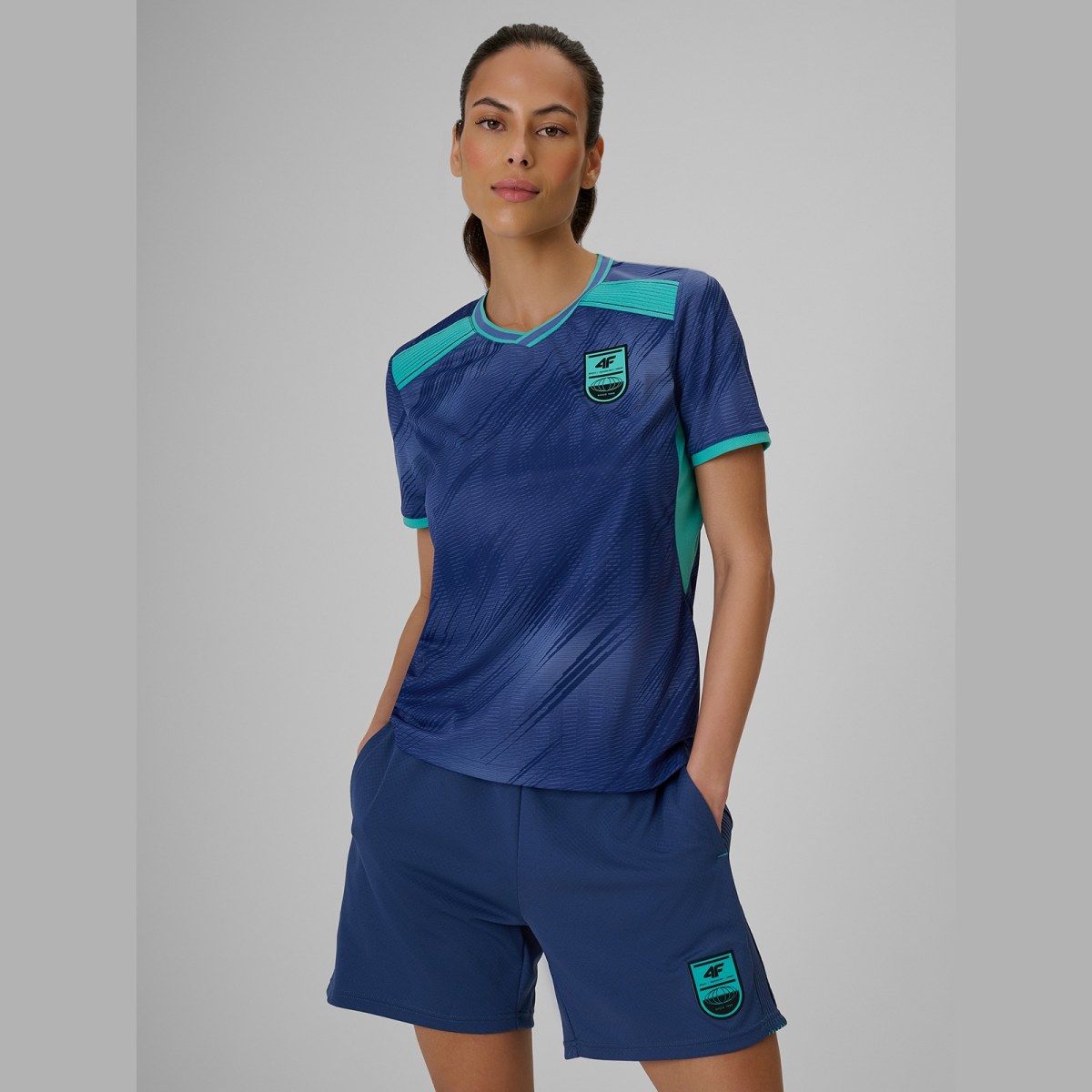 Dámske rýchloschnúce futbalové tričko regular - denim · záber 1