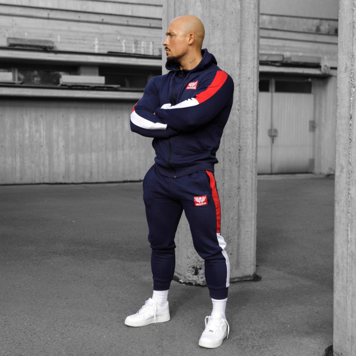 Jogger tepláky Iron Aesthetics Tricolora, navy · záber 3