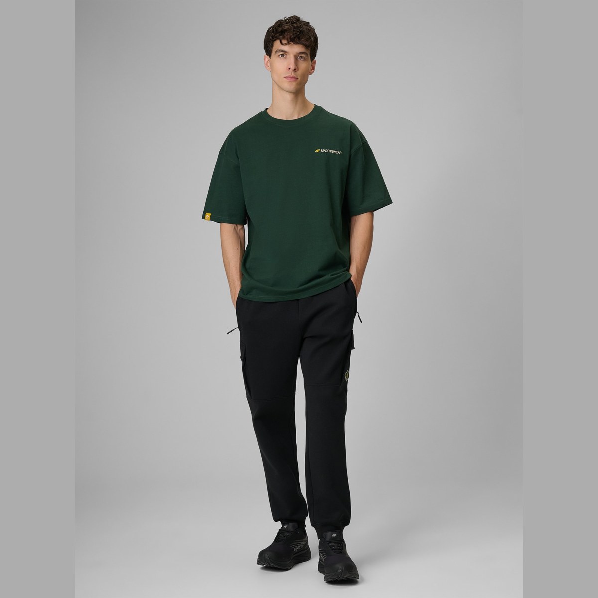 T-shirt loose s potlačou pánsky - zelený · záber 2