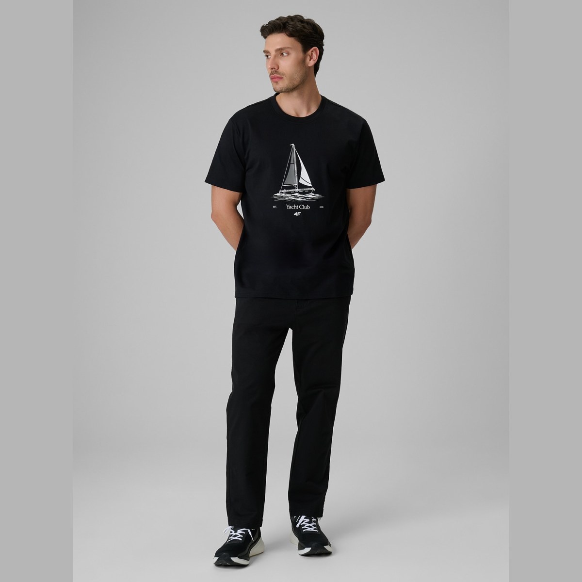 Nohavice casual pánske - čierne · záber 3