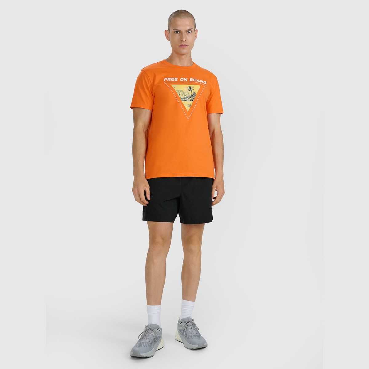 T-shirt regular s potlačou pánsky - oranžový · záber 4