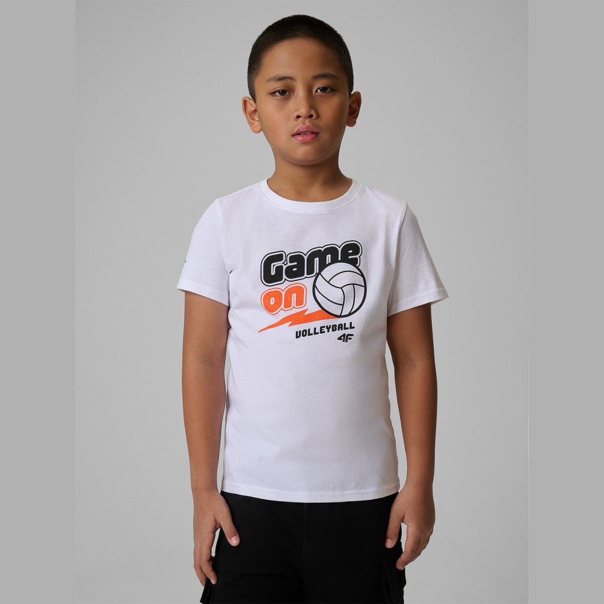 T-shirt regular s potlačou chlapčenský - biely · záber 1