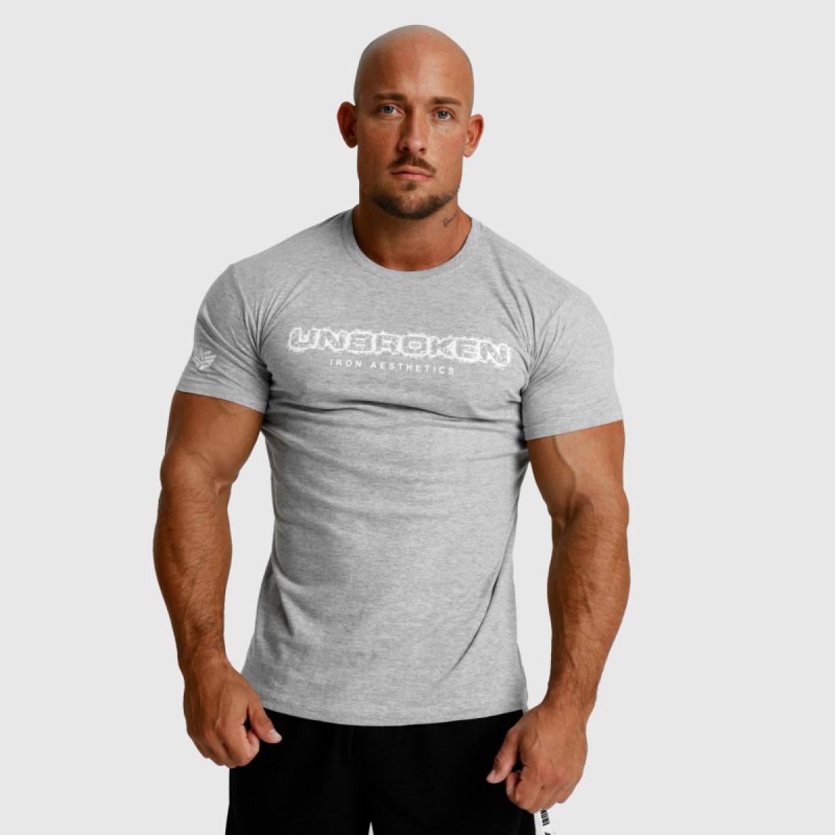 Pánske fitness tričko Iron Aesthetics Unbroken, sivé · záber 3