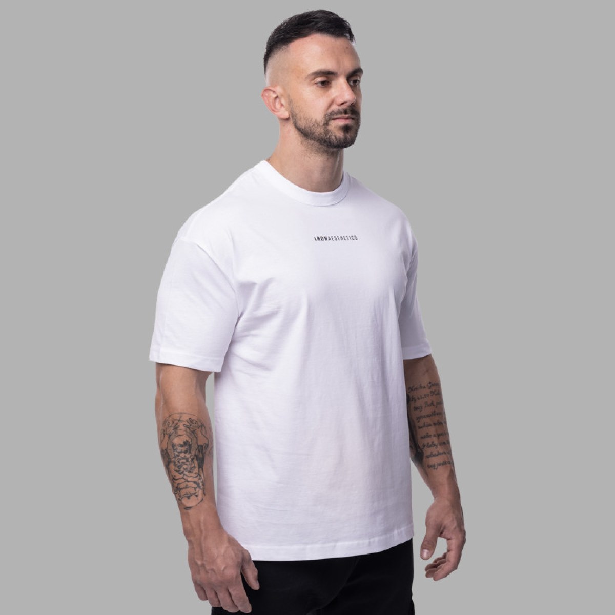 Oversize tričko Iron Aesthetics Vibe Tee, biele · záber 3