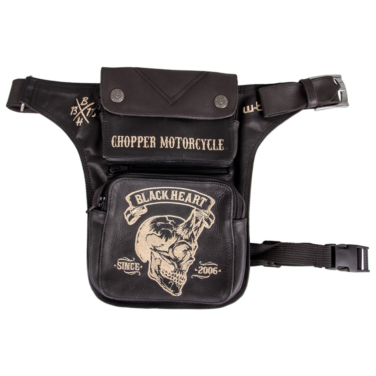 W-TEC Black Heart Devil Skull Black Leather · záber 1