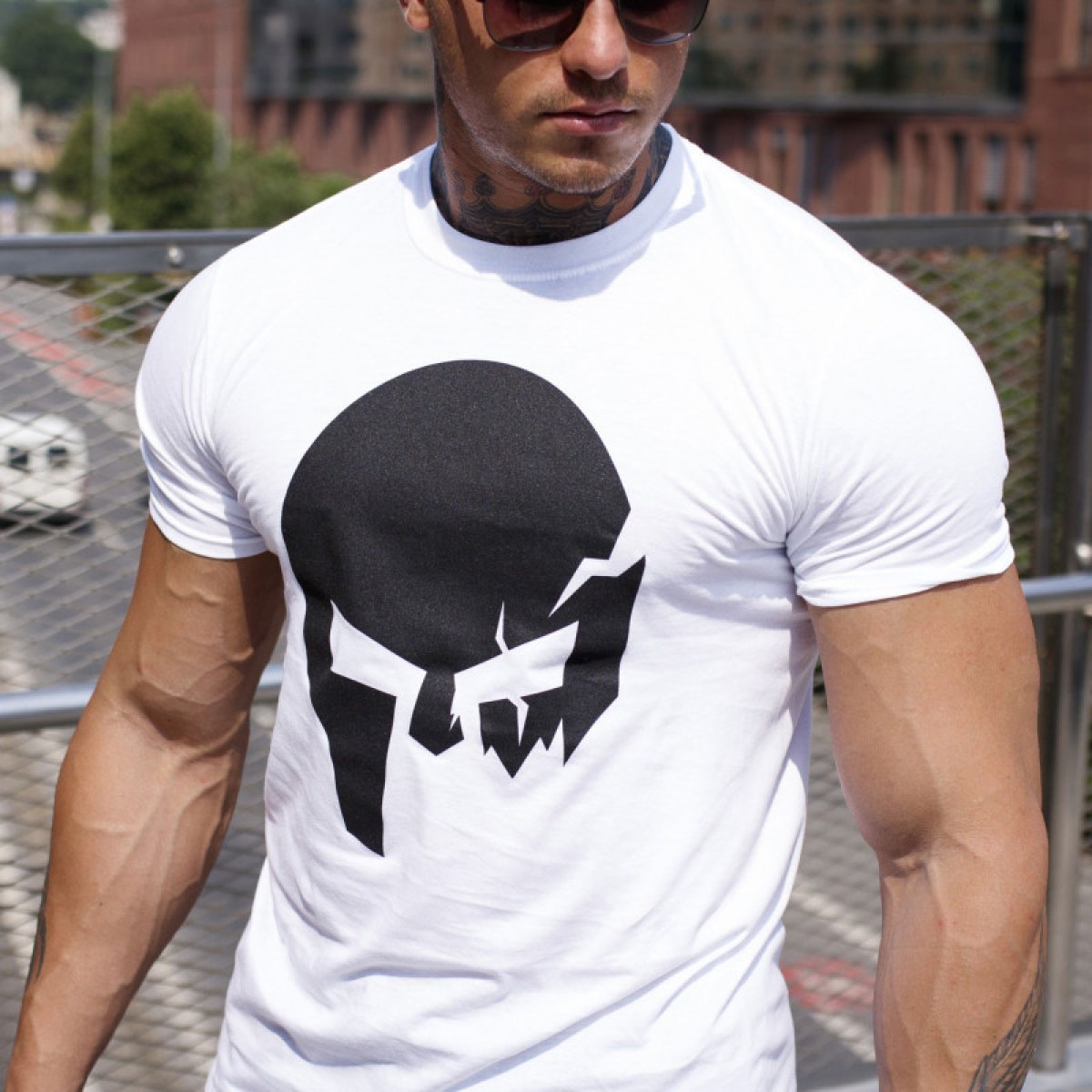 Ultrasoft tričko Iron Aesthetics Skull, biele · záber 1