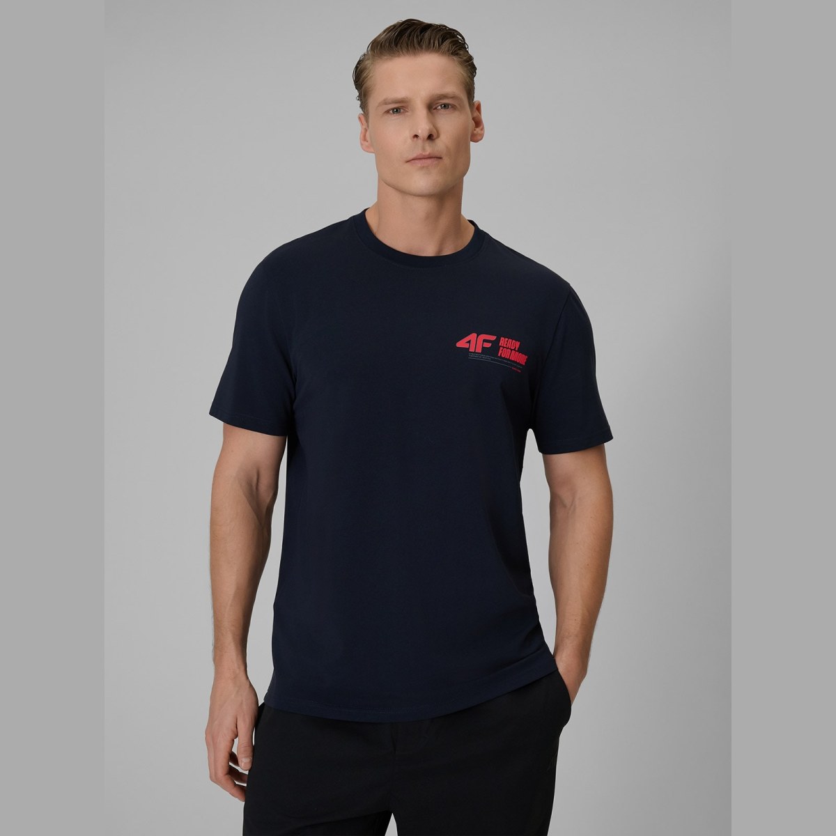 T-shirt regular hladký pánsky - tmavomodrý · záber 5