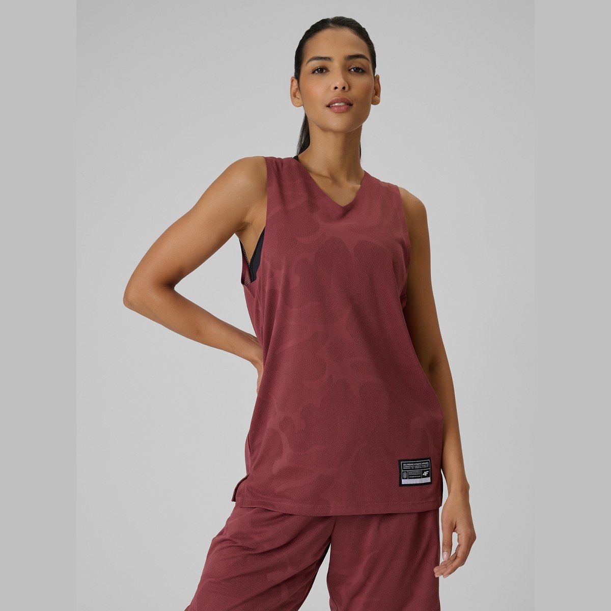 Loose basketbalové tričko rýchloschnúce unisex - bordové · záber 1