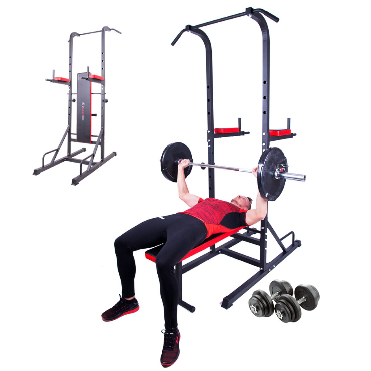 Nakladací činkový set s hrazdou inSPORTline CEM 180+40 cm/30 mm 5-80kg · záber 1