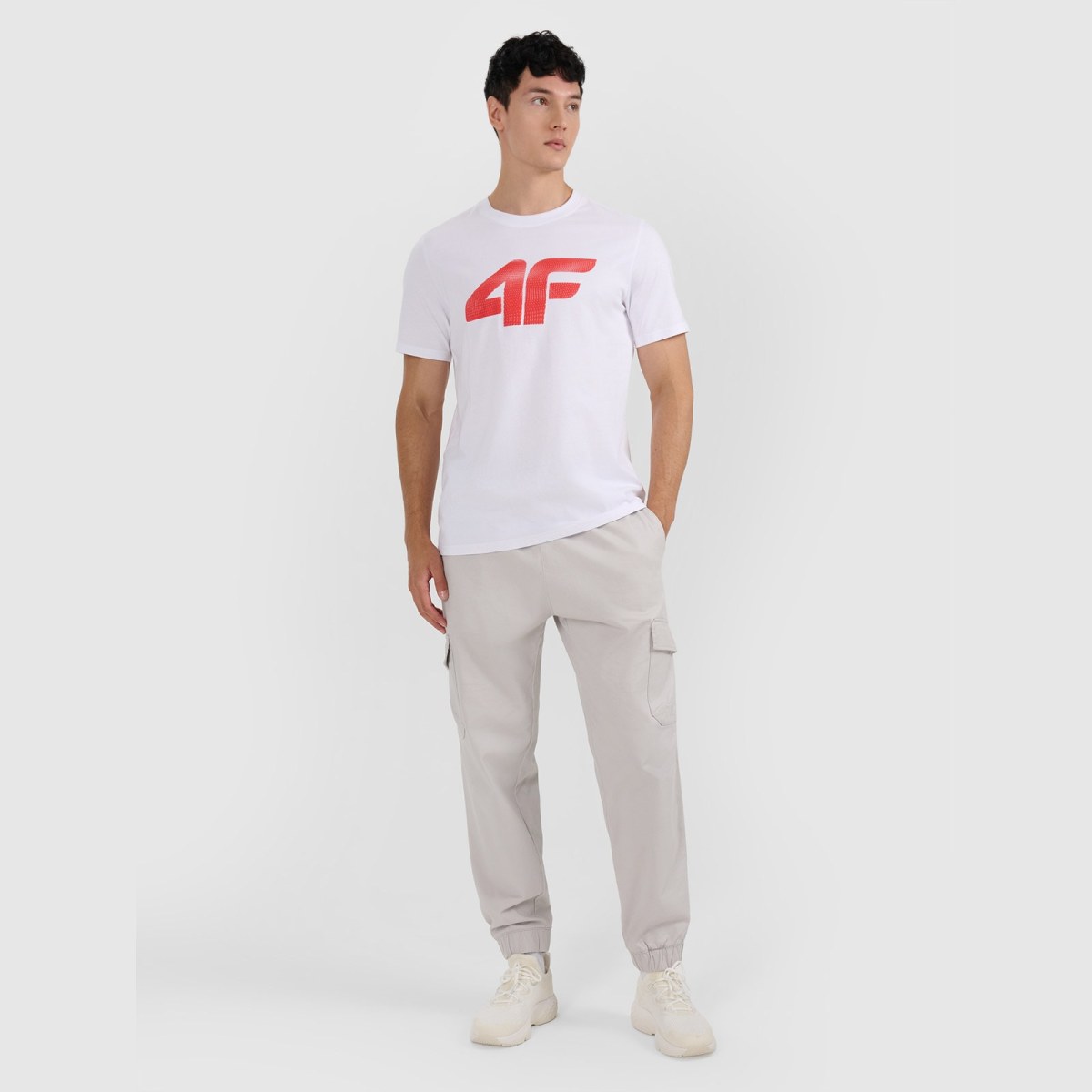 T-shirt regular s potlačou pánsky - biele · záber 2