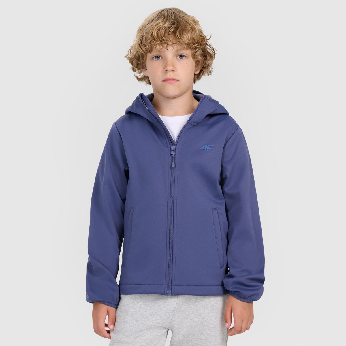 Chlapčenská vetruodolná softshell bunda membrána 5000 - tmavomodrá · záber 1