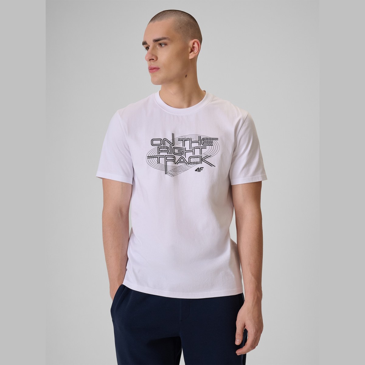 T-shirt regular s potlačou pánsky - biely · záber 7