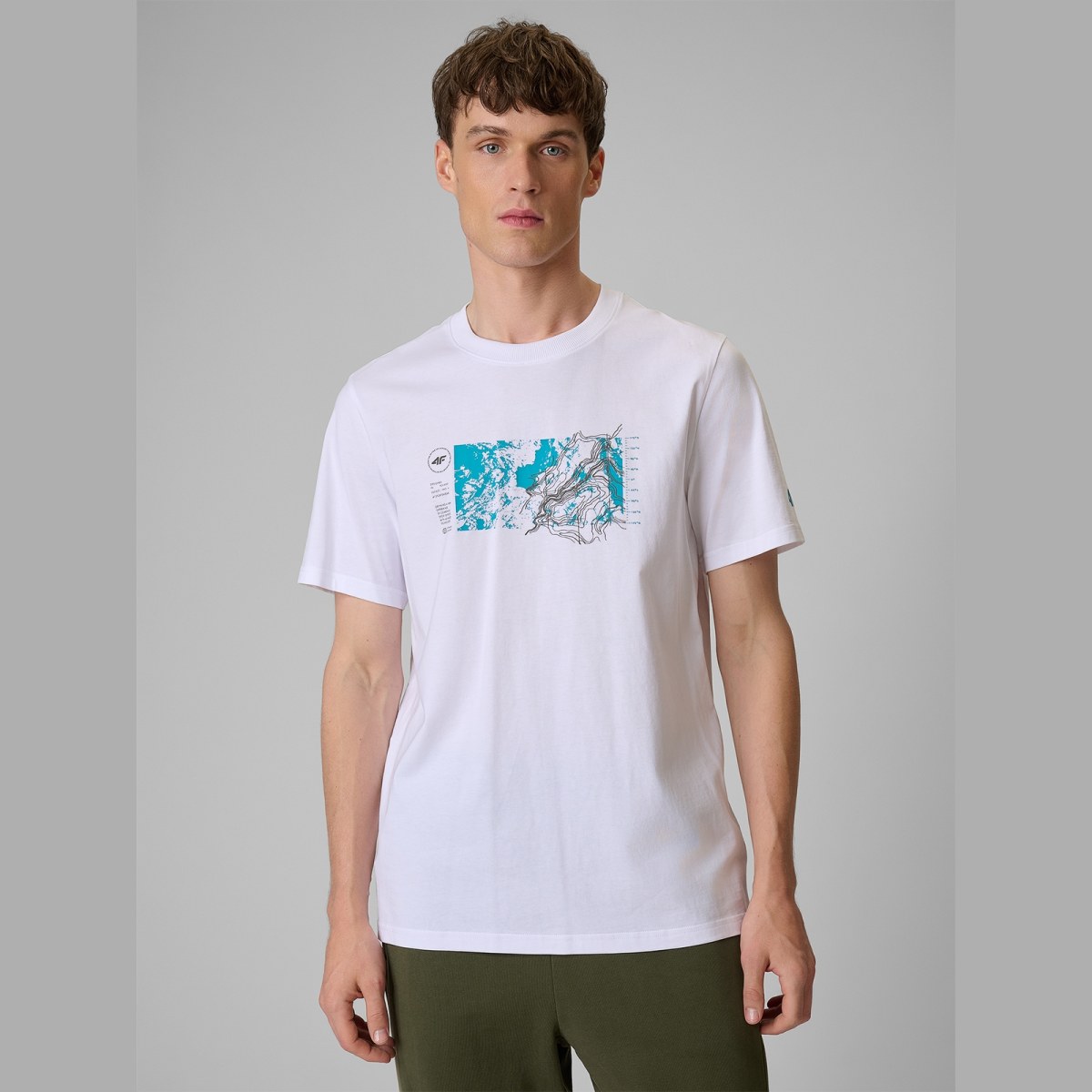 T-shirt regular s potlačou pánsky - biely · záber 3