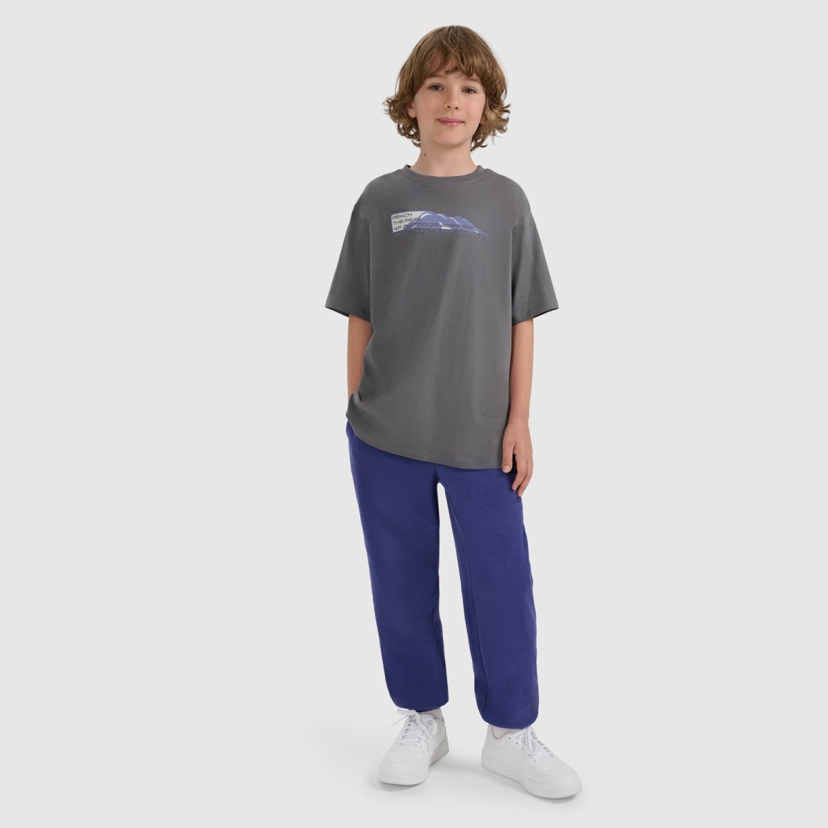 Oversize tričko s potlačou chlapčenské - sivé · záber 2