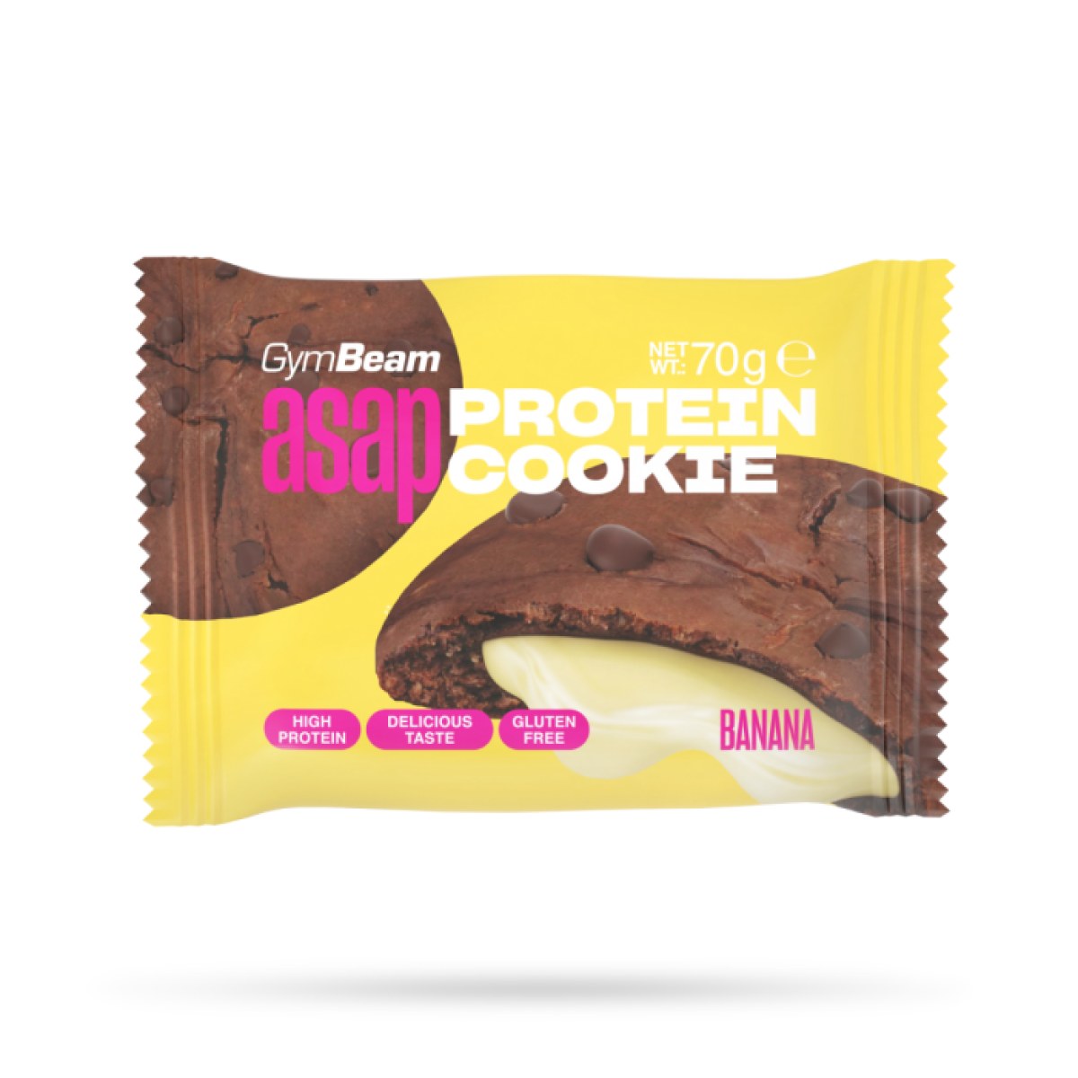 GymBeam ASAP Protein Cookie banán - Príchuť: Banán | Hmotnosť: 0,07 kg | Balenie: 10 · záber 1