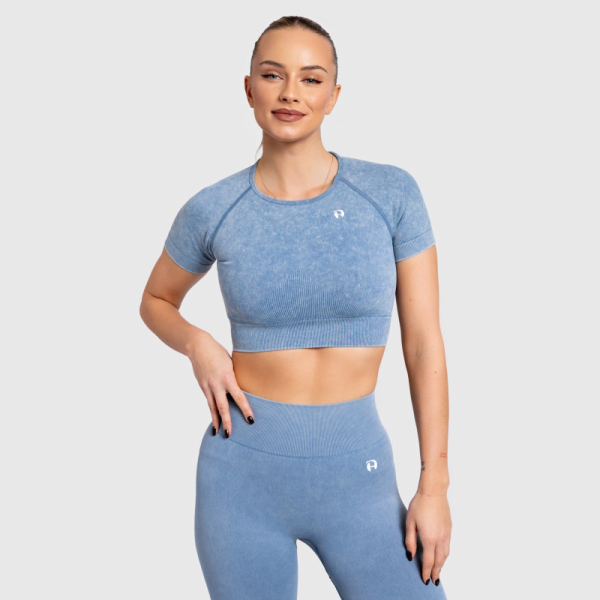 Dámsky crop top Iron Aesthetics Faded, washed blue · záber 2