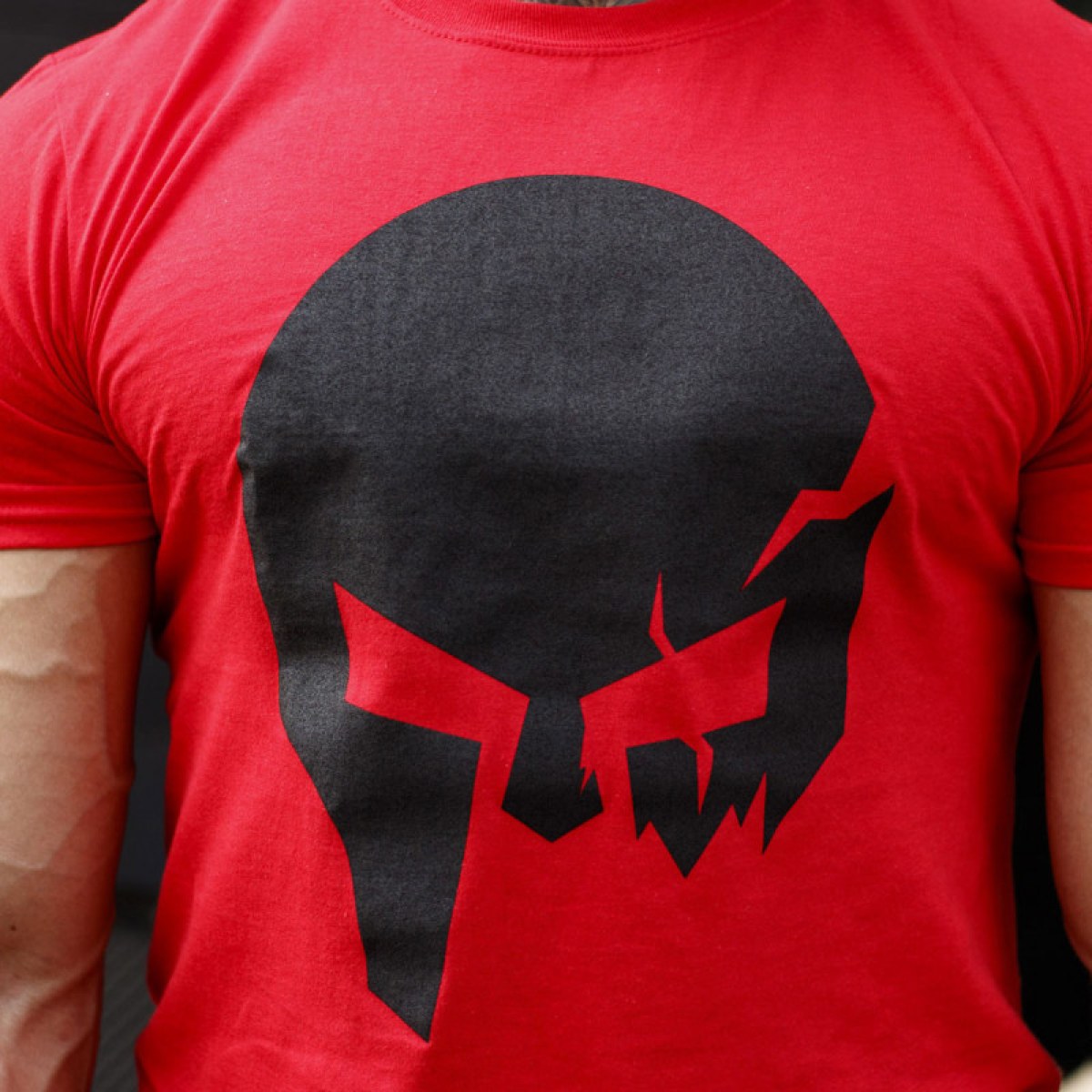 Ultrasoft tričko Iron Aesthetics Skull, červené · záber 5