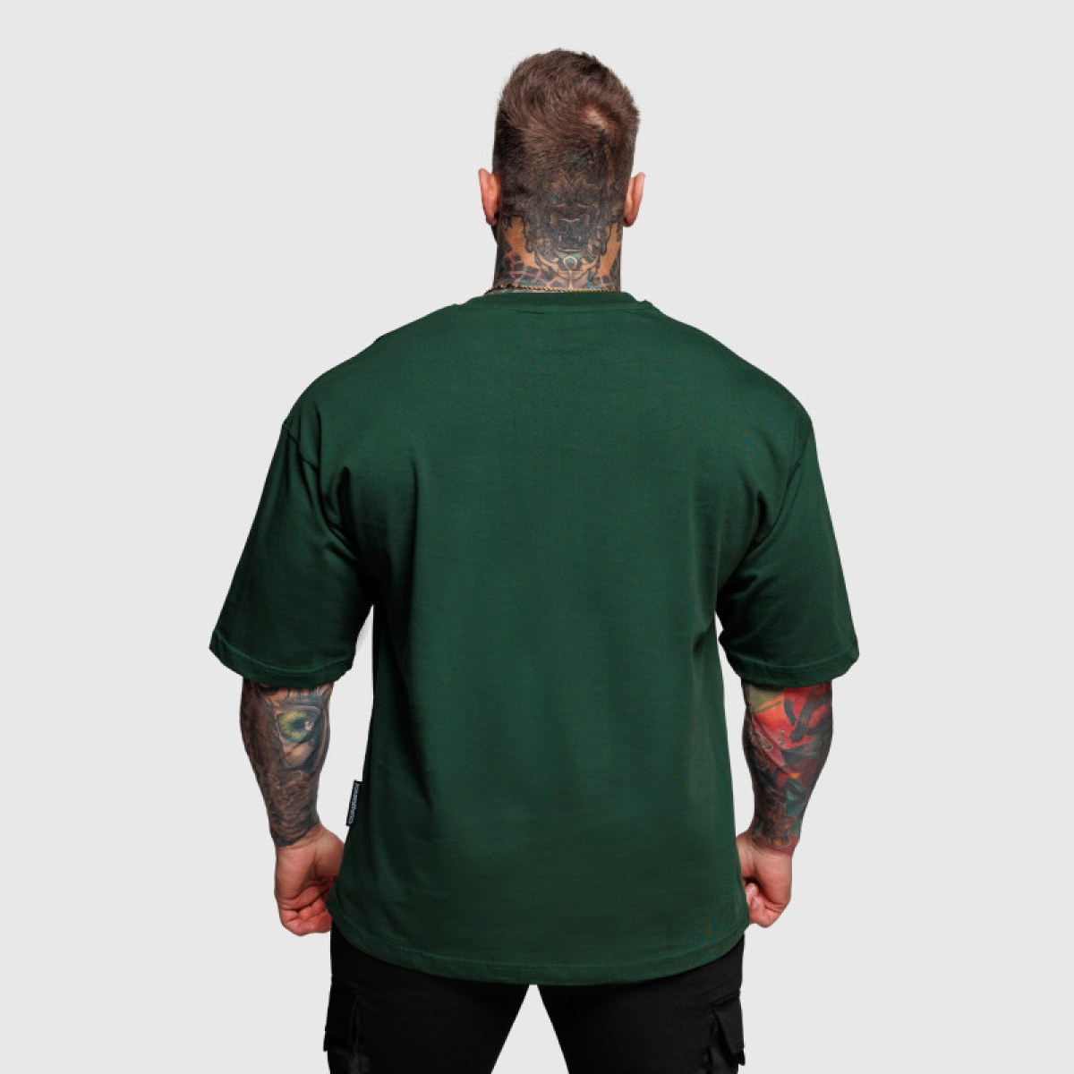 Oversize tričko Iron Aesthetics Major, zelené · záber 3
